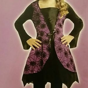 Purple Black Spider Witch Dress Costume Dance