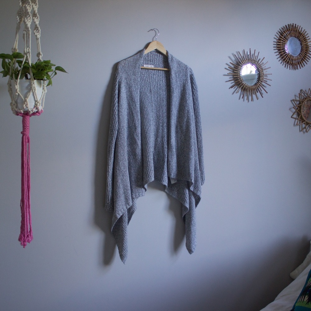 Grey cardigan sweater