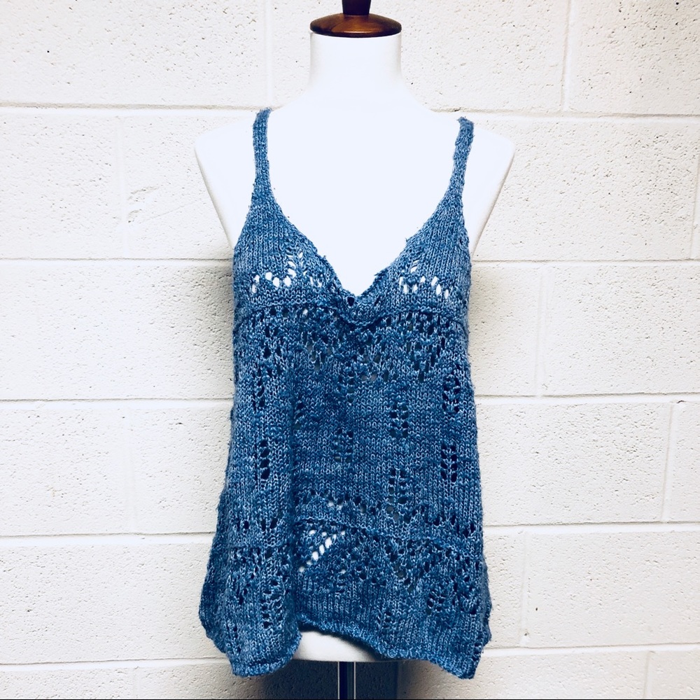 🎃Hollister Blue Knit Racerback All Season Tank