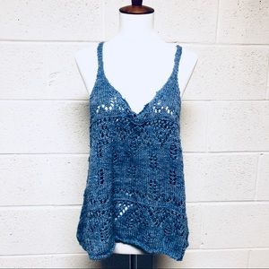 🎃Hollister Blue Knit Racerback All Season Tank
