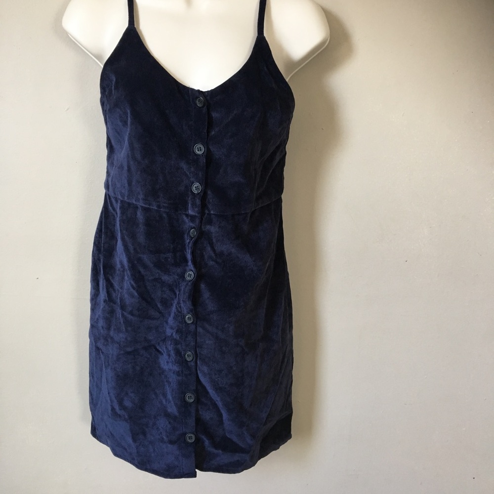 Urban Outfitters Cooperative Blue Velvet Dress XS