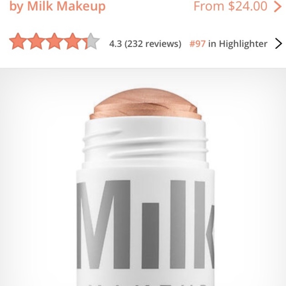 NEW Milk "Lit" highlighter.