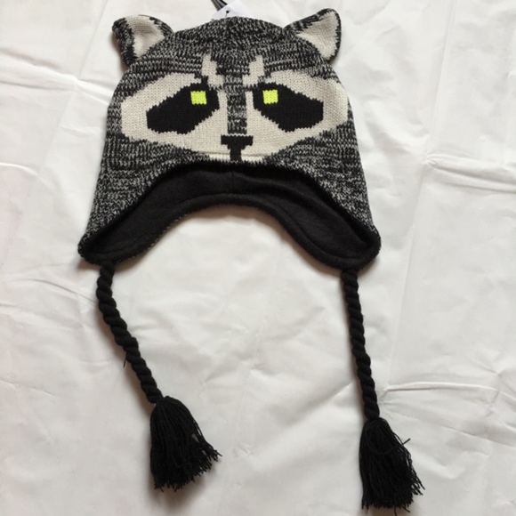 NEW Boys Racoon Winter Hat Peruvian - Picture 2 of 6