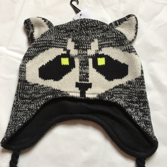 NEW Boys Racoon Winter Hat Peruvian - Picture 4 of 6