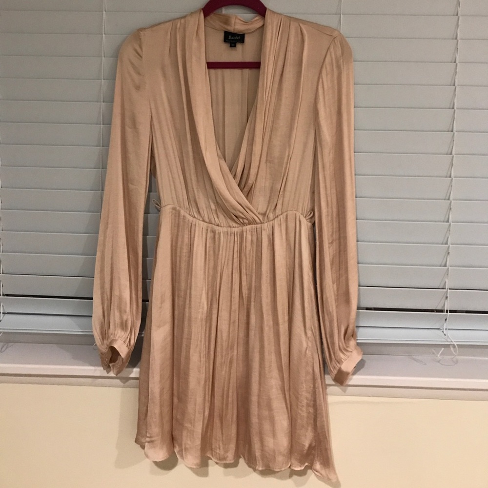 Bardot long sleeve wrap dress