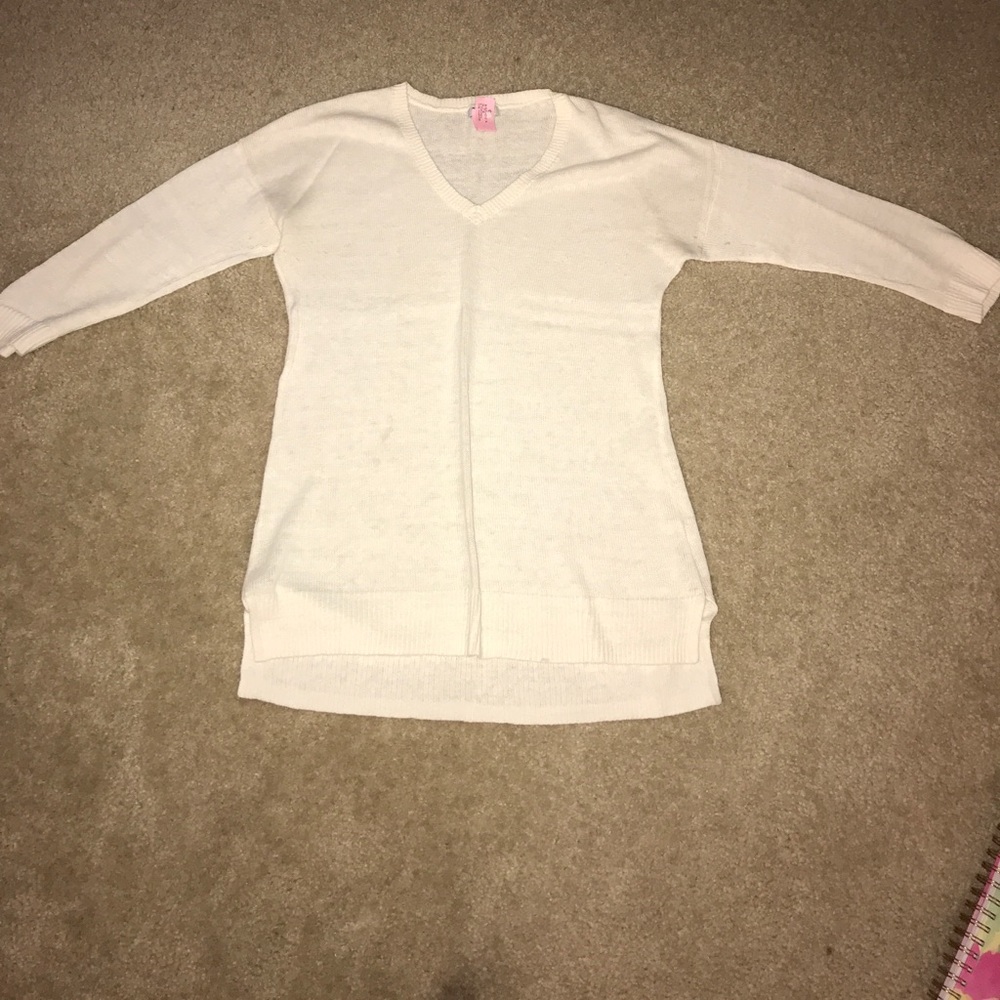 Cream v neck sweater