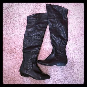 Thigh high black boot