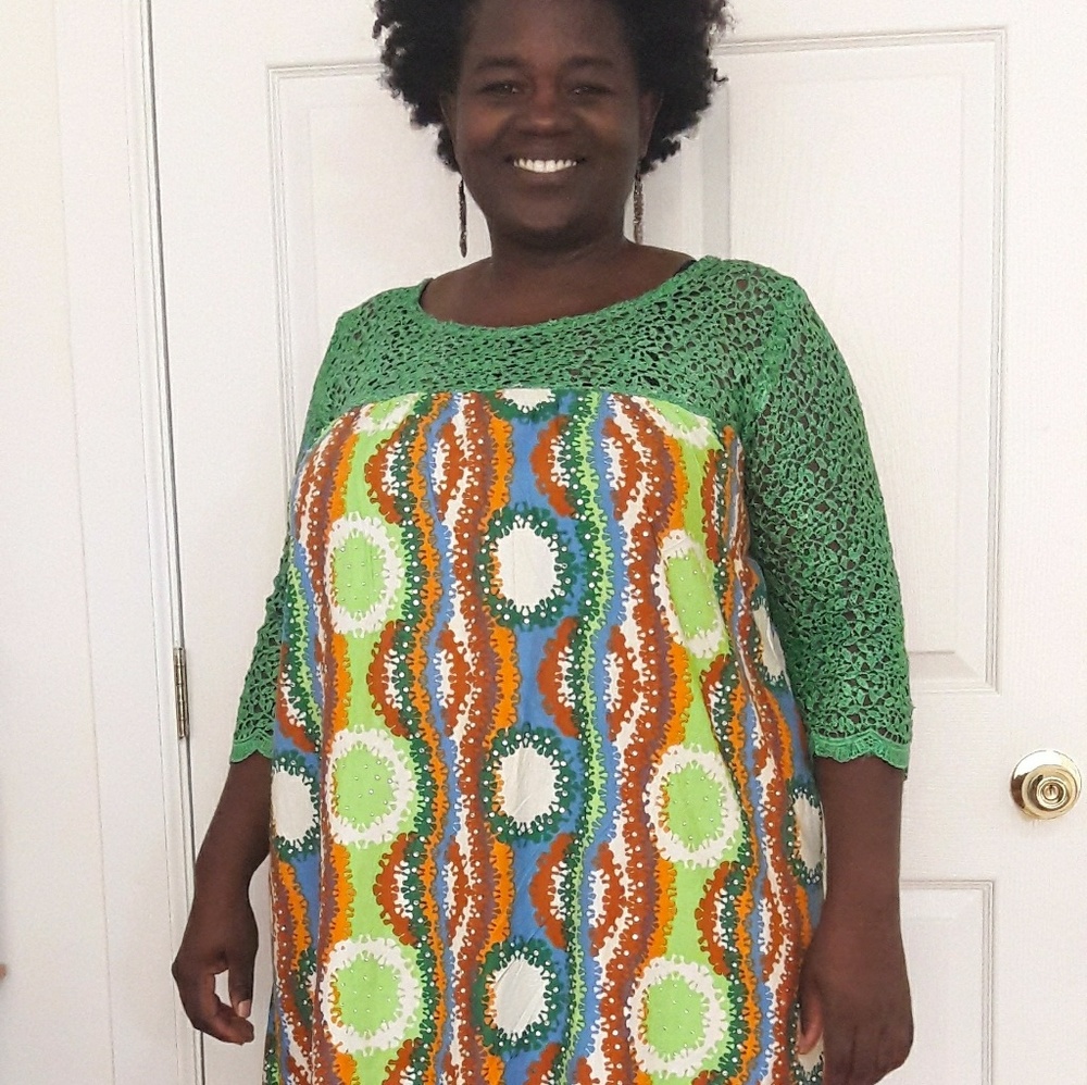 Ankara and lace dress