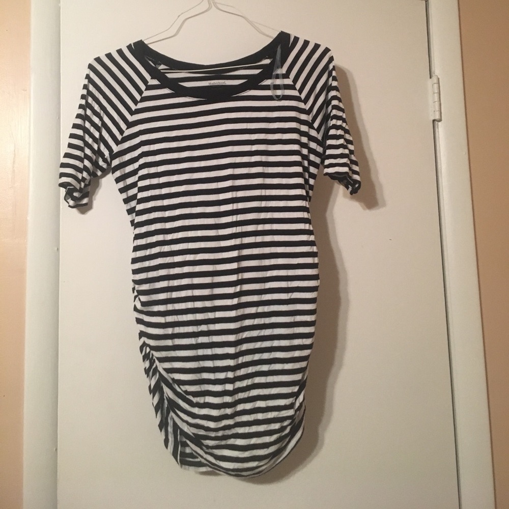 Striped maternity shirt.