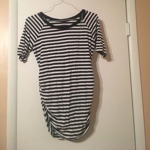 Striped maternity shirt.