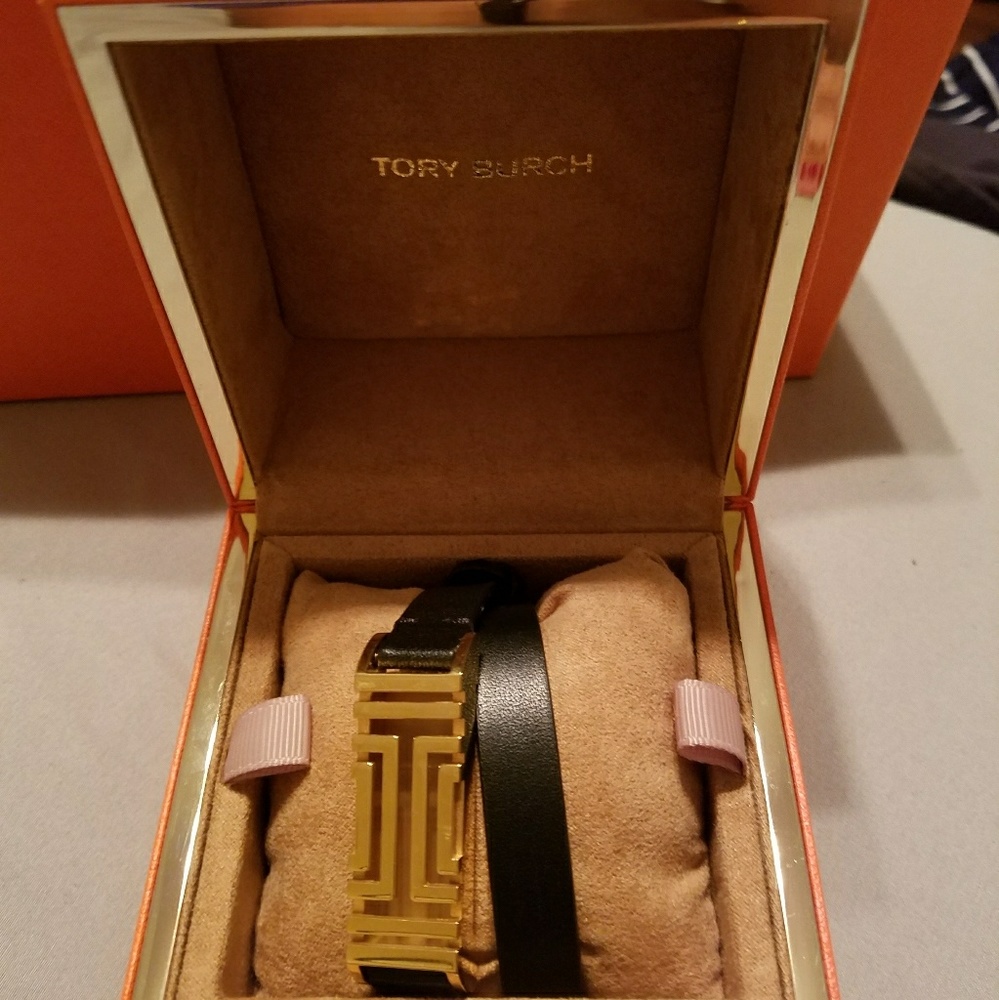 Tory Burch Fitbit Leather Double Wrap Bracelet