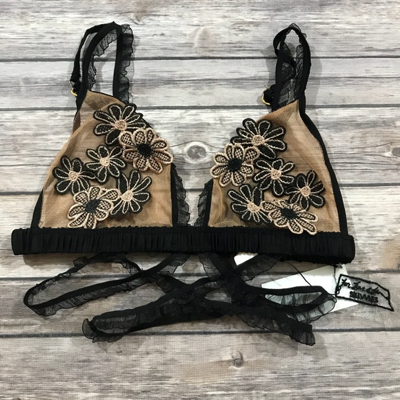 New For Love & Lemons Skivvies Heliotrope Bralette - Picture 3 of 6