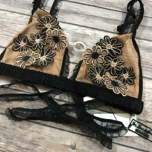 New For Love & Lemons Skivvies Heliotrope Bralette - Picture 4 of 6