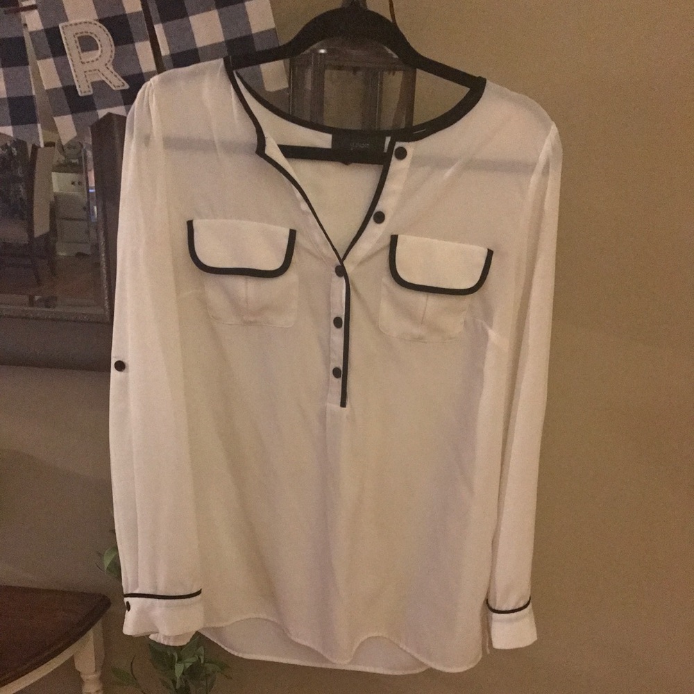 Black and White Blouse