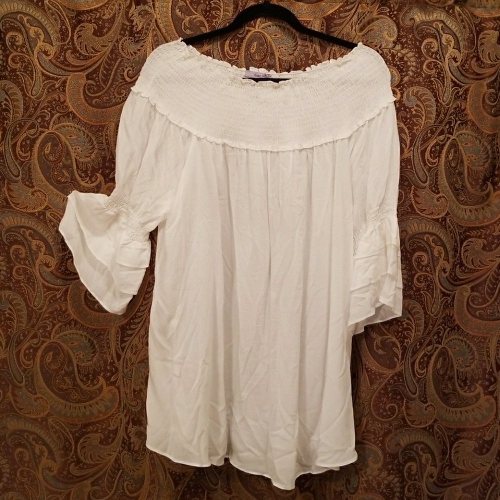 White Bell Sleeve Blouse