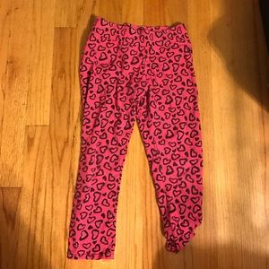 Heart print capris