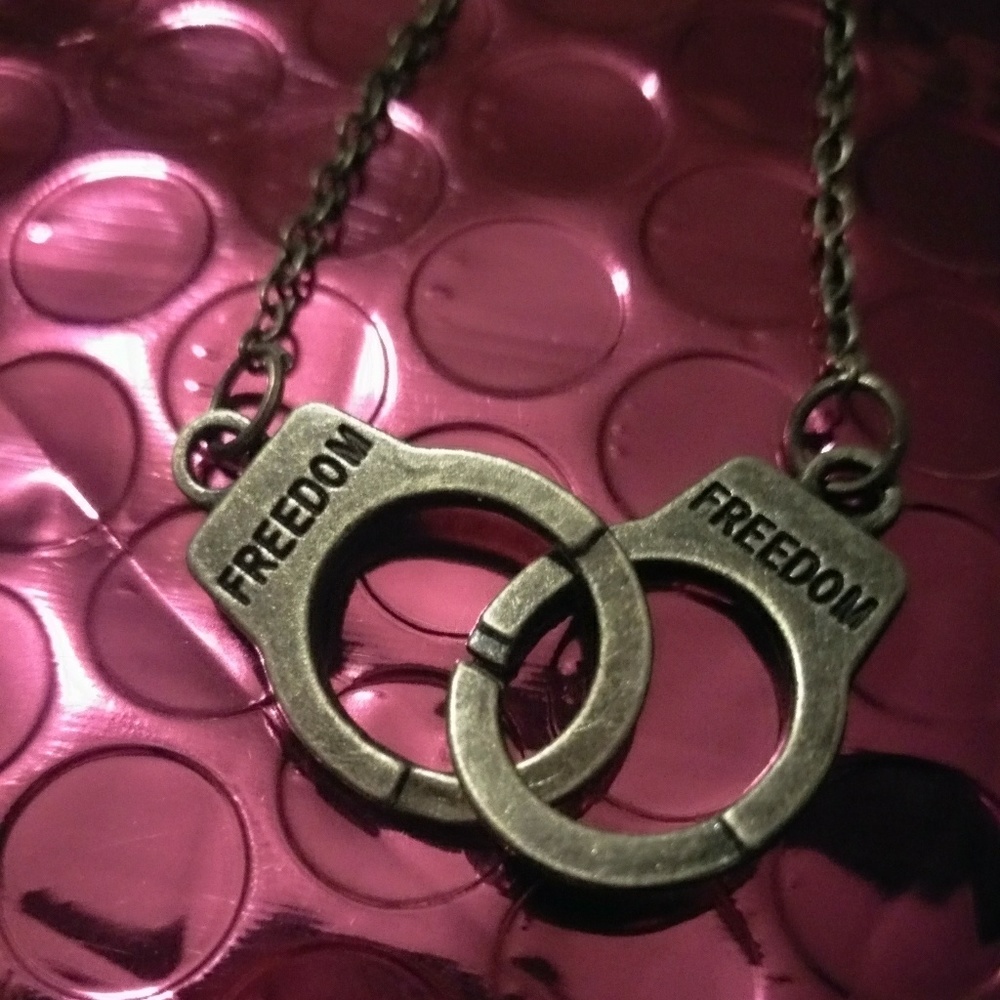 "FREEDOM" engraved handcuff bracelet
