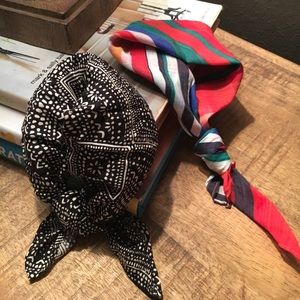 Two neck scarves 18" x 18" -
