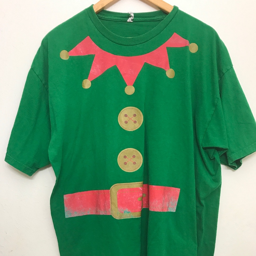 Christmas Elf Large and Tall Distressed T-Shirt
