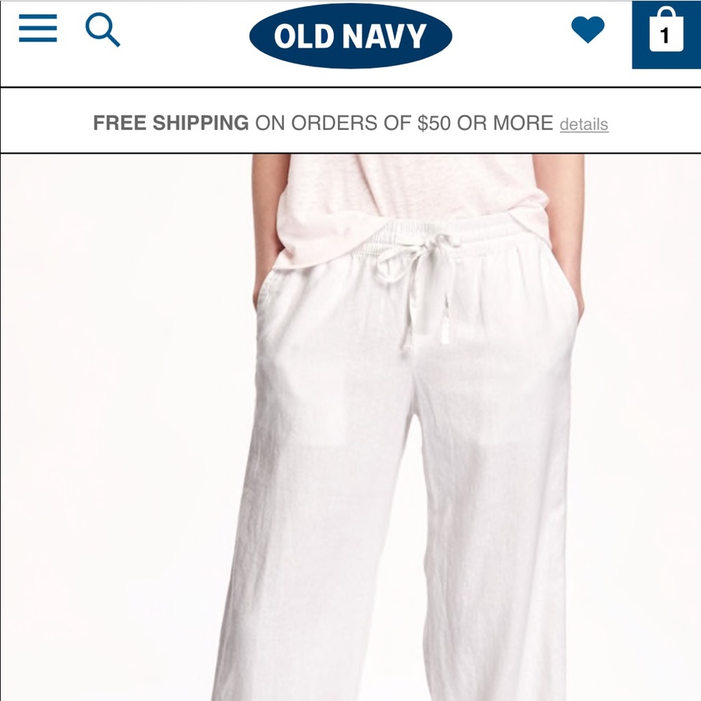 Old Navy white linen pants