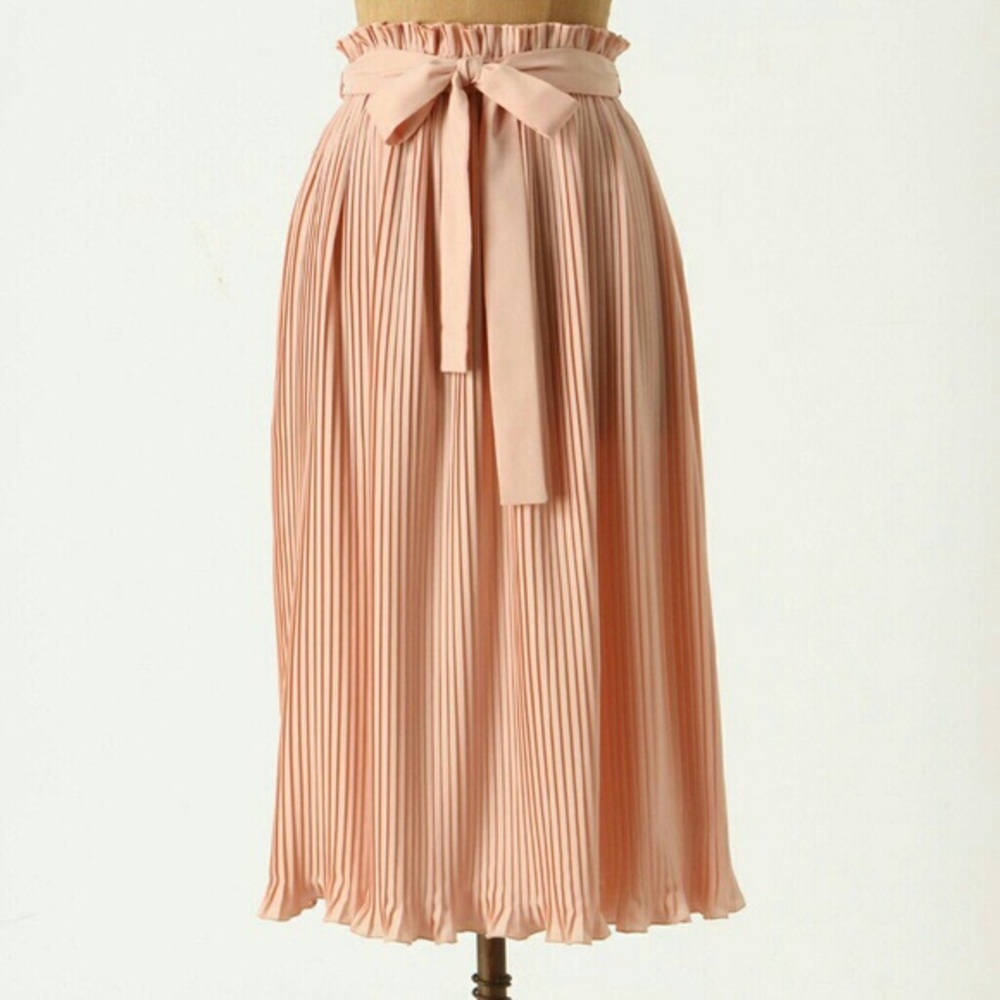 Anthropologie Million Pleats Midi Skirt