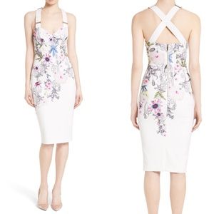 Ted Baker Scarlin Passion Flower Body-Con Dress LN