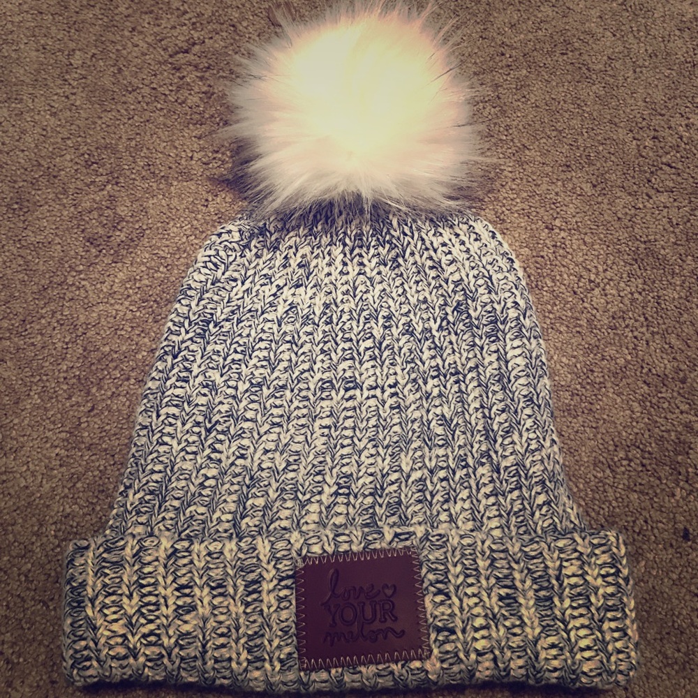 Love your melon cuffed Pom beanie