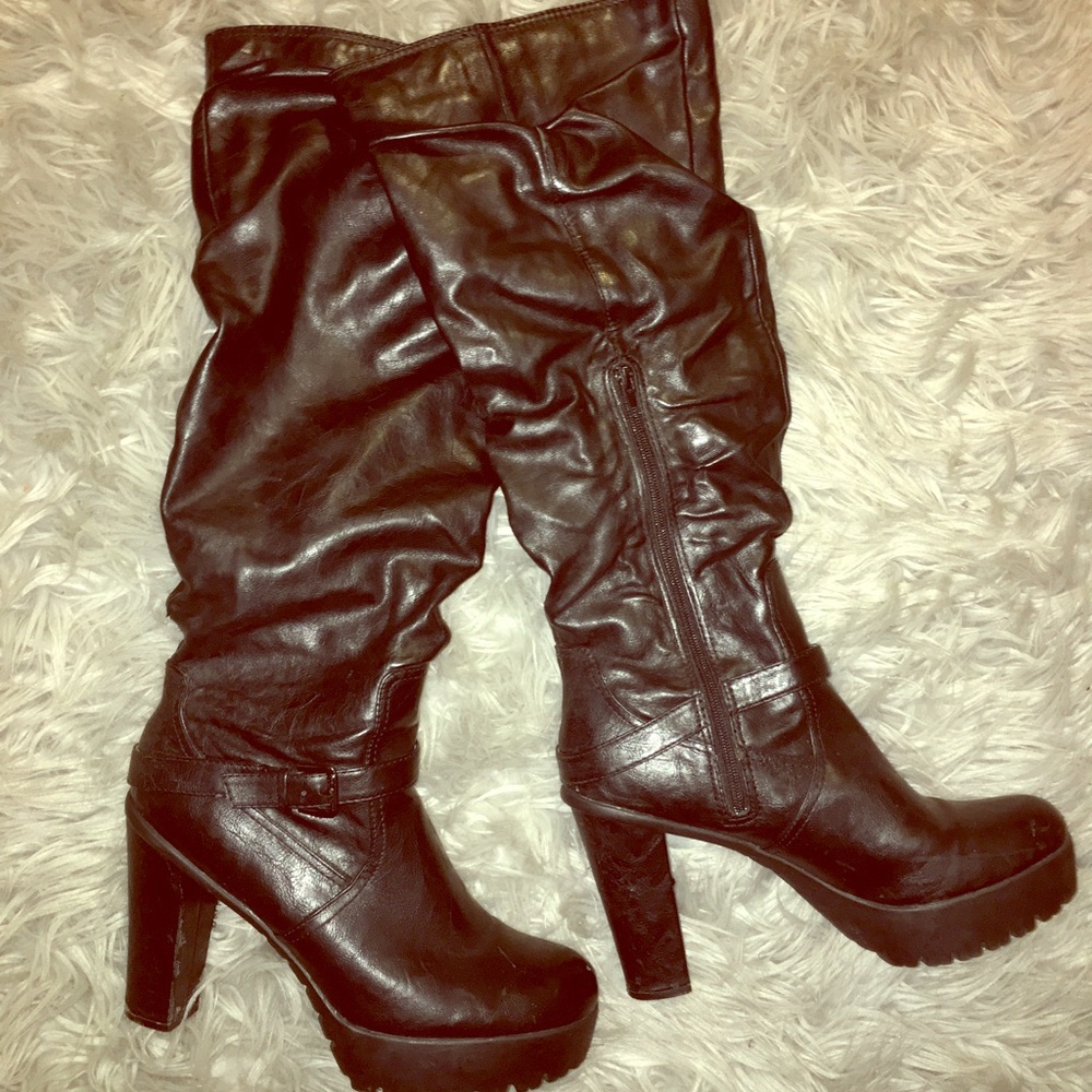 Guess rugged knee high boots