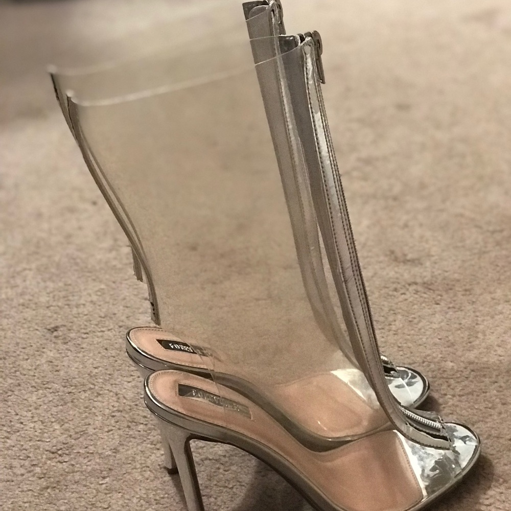 Clear/Silver Booties
