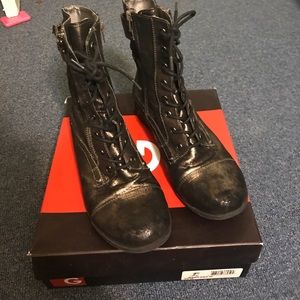 G by Guess Pewter Combat Boots