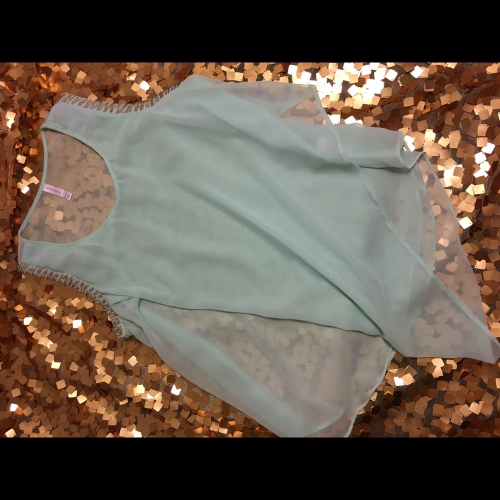 Tiffany blue shear blouse - Picture 1 of 4