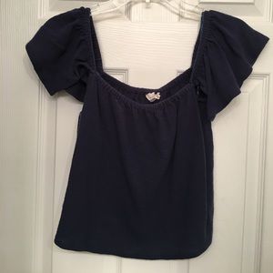 Roxy navy blue off the shoulder top