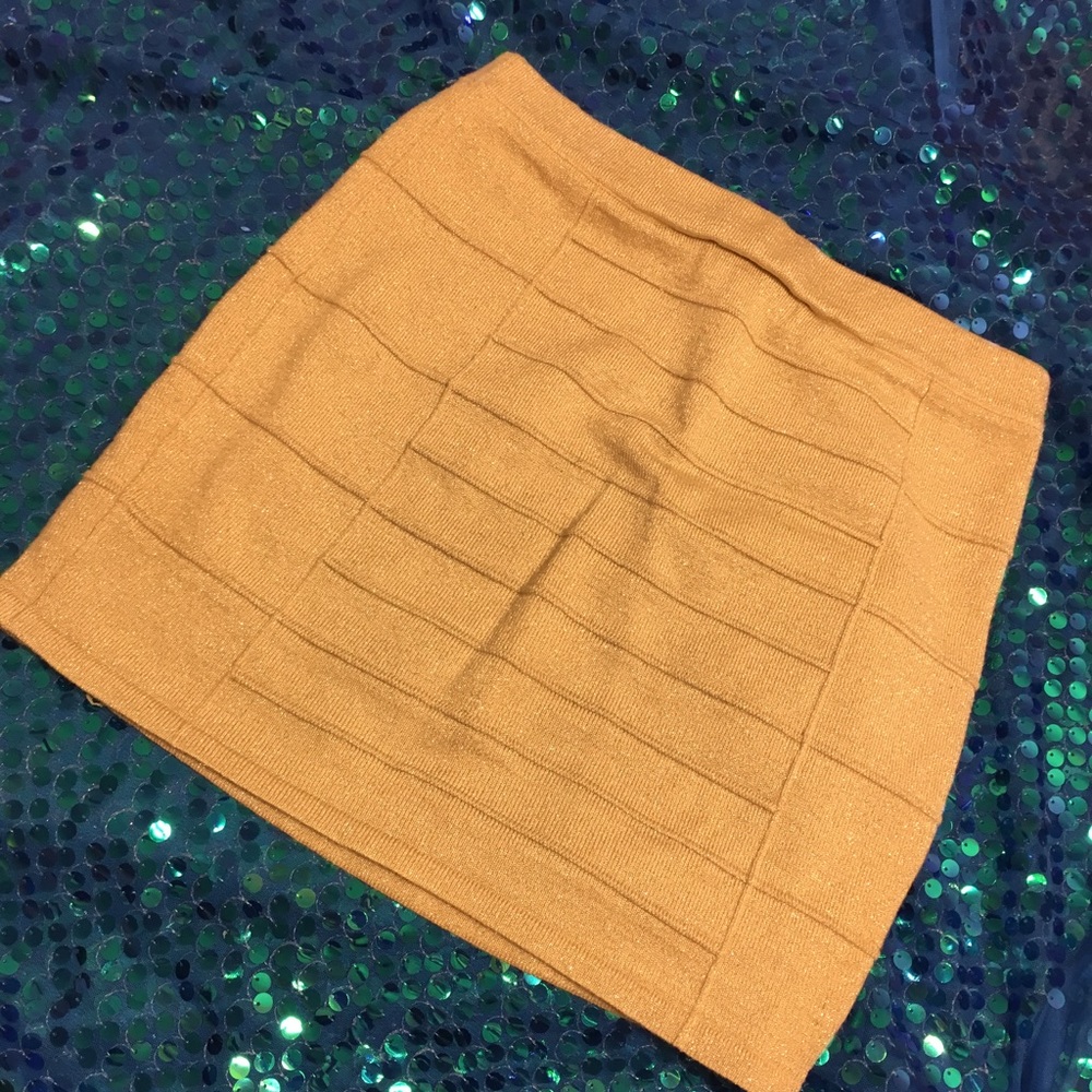 Gold sparkly glitter mini skirt