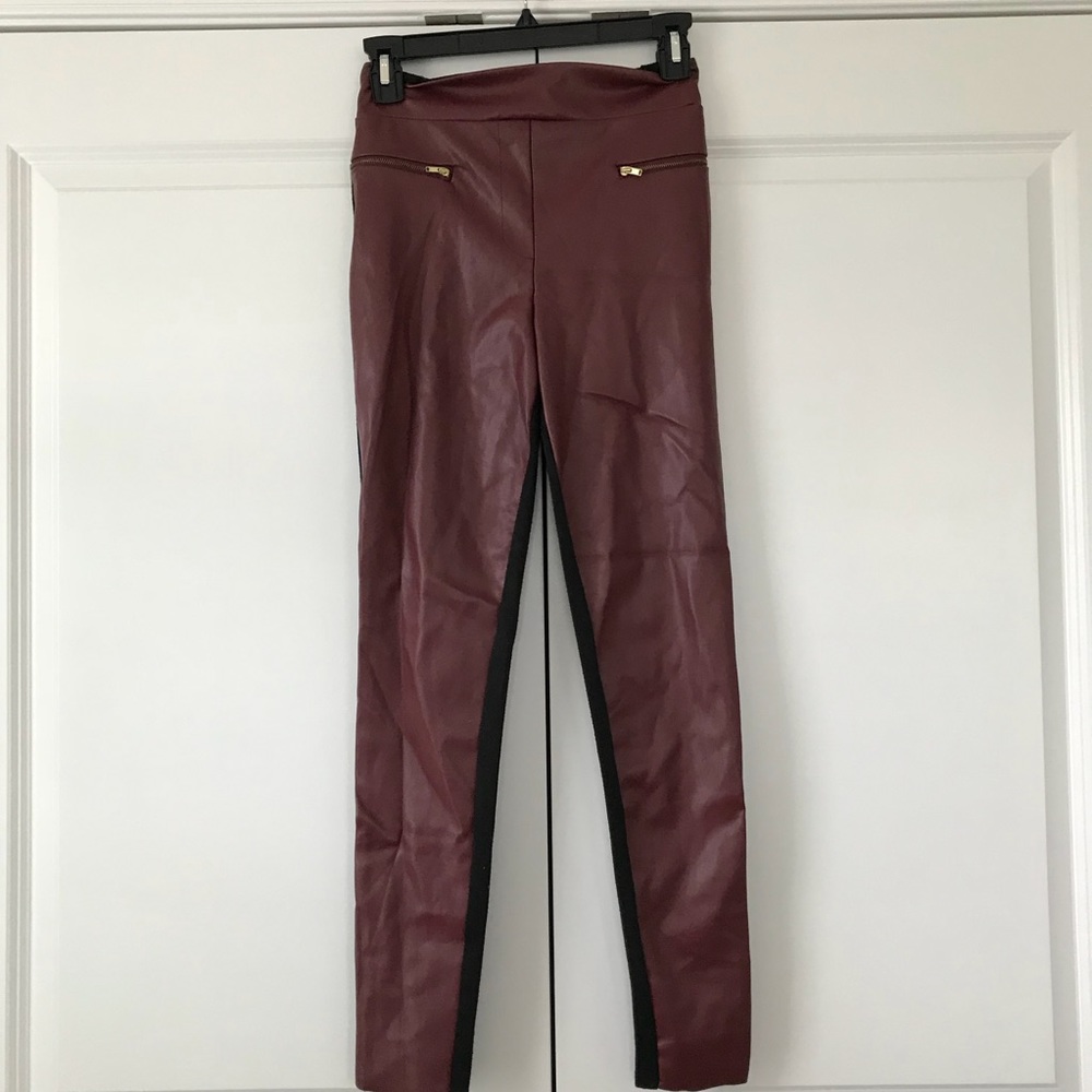 Trendy leather and cotton pants