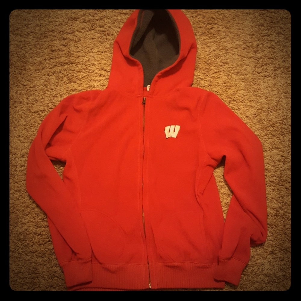 Wisconsin Badgers fuzzy hoodie.