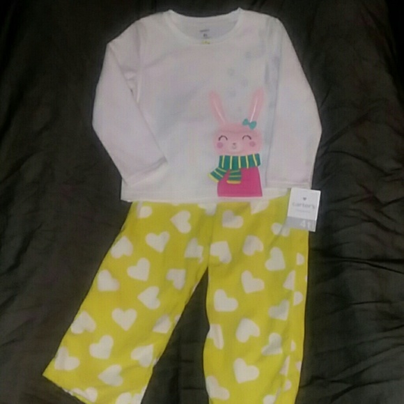 ♡NWT Set 2 Girls Carter's Fleece Pajamas 4t Soft ♡ - Picture 6 of 8