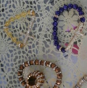 Svarski handmade rhinestone cross bracelet&freegif