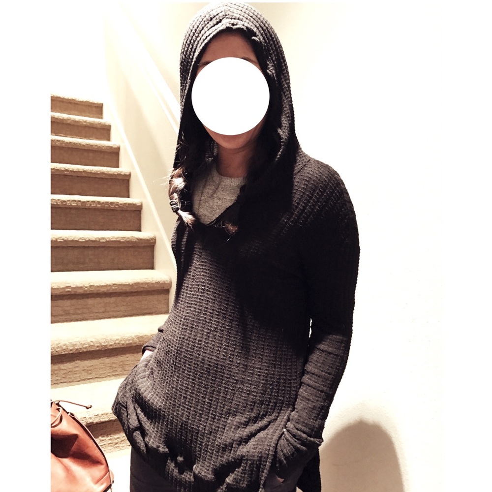 New ✨ Black comfy black thin hooded-Long sleeve