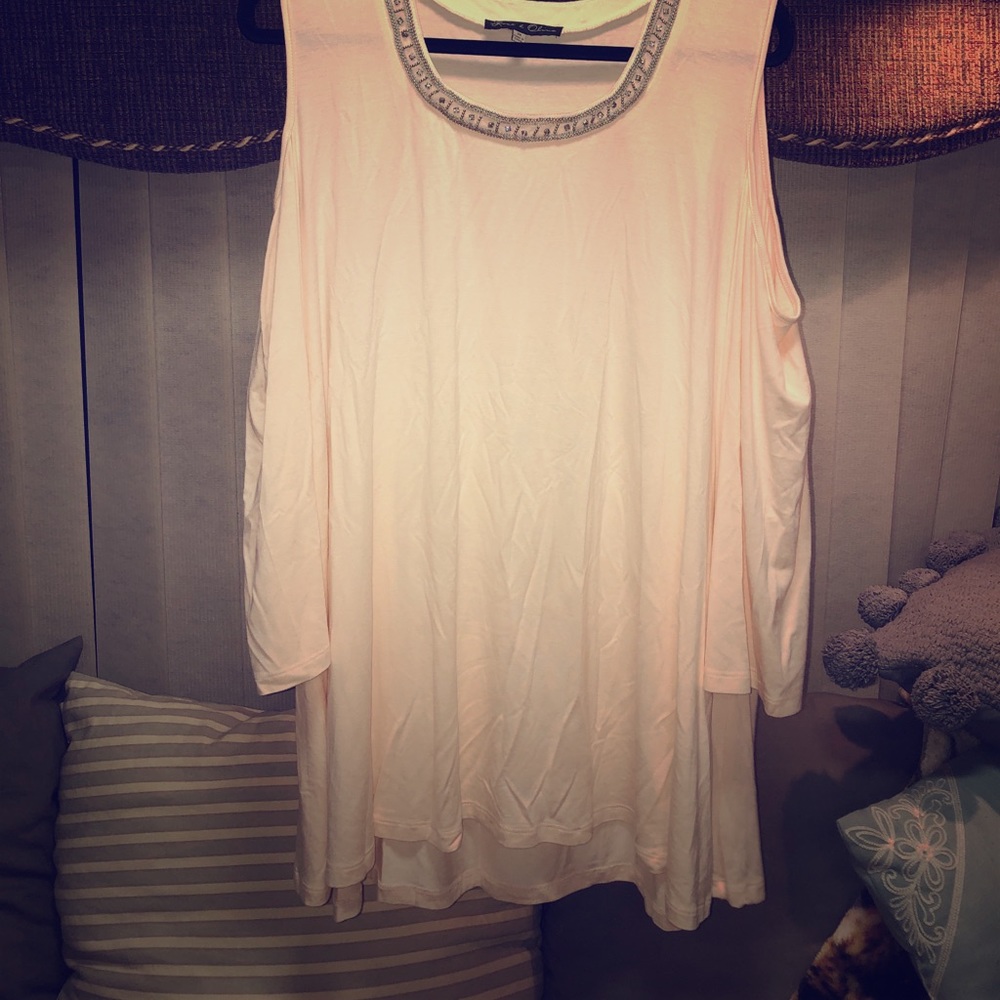 Crystal beaded neck line!
