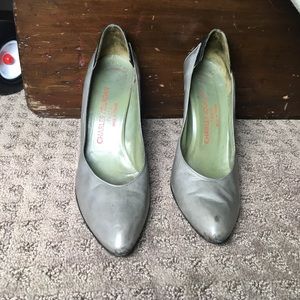 Charles Jourdan Heels two tone Green-Black 8M