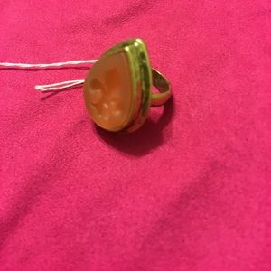 Gold hammered cocktail ring