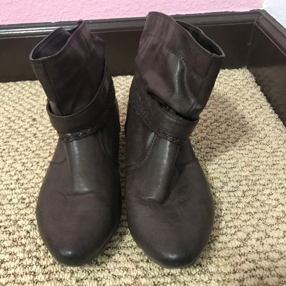 Brown western style booties