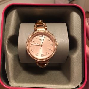 Fossil rose gold glitz bracelet watch