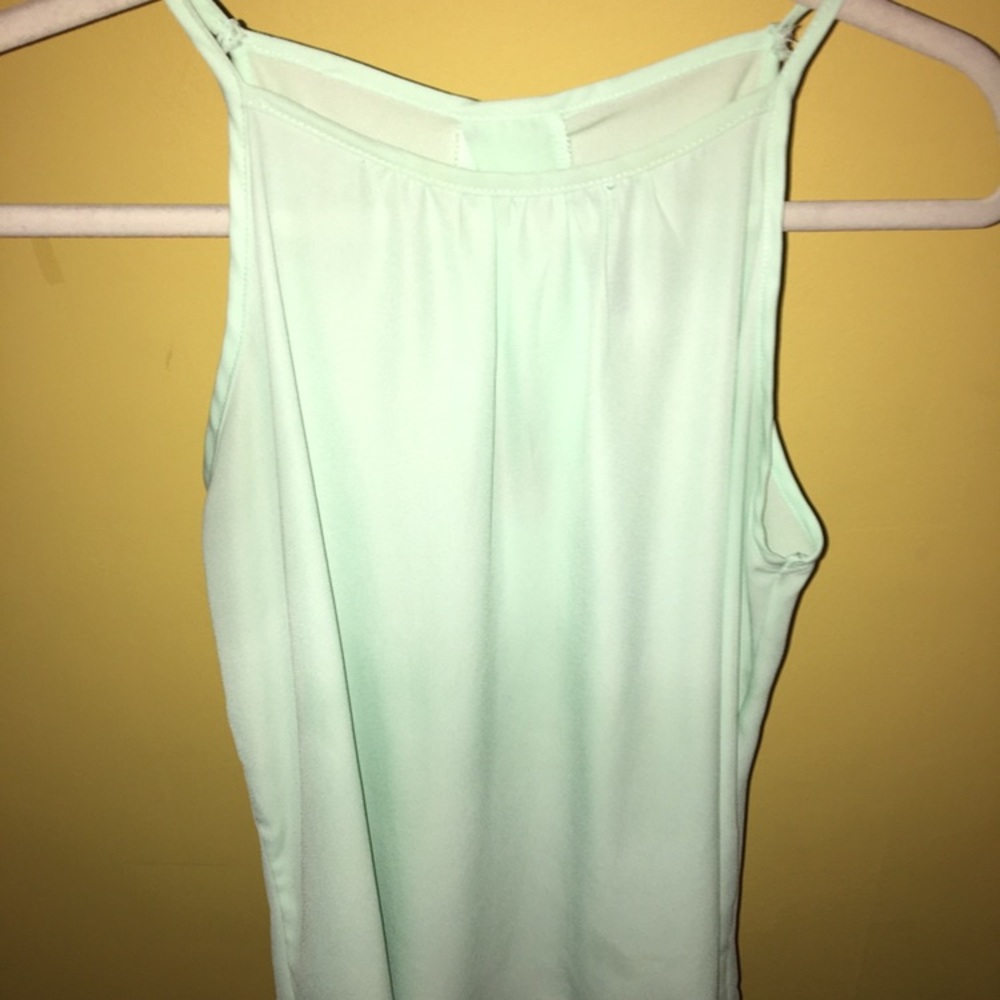 Mint blue/green tank top.