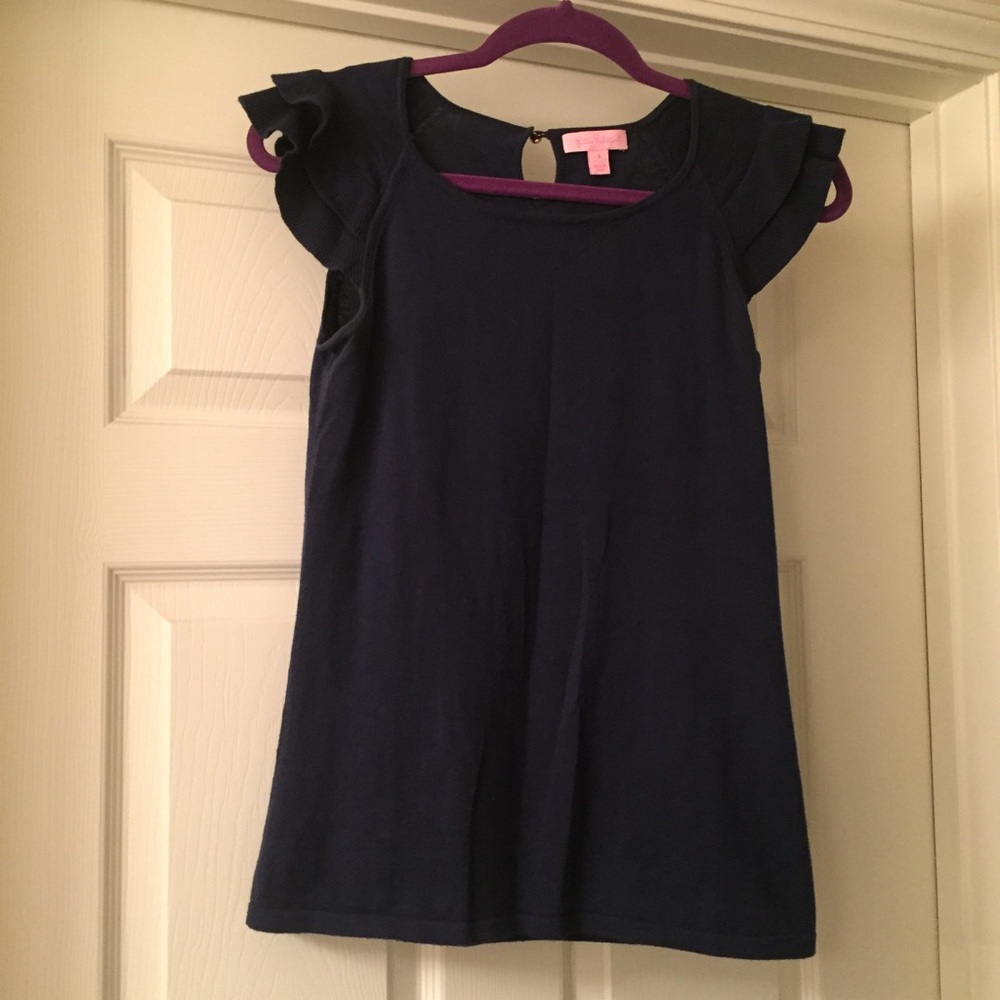 Lilly Pulitzer navy ss sweater Sz small