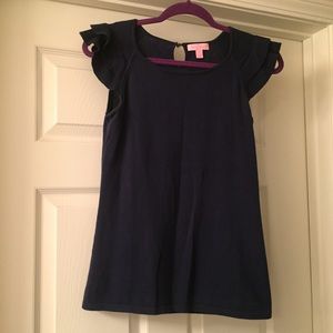 Lilly Pulitzer navy ss sweater Sz small