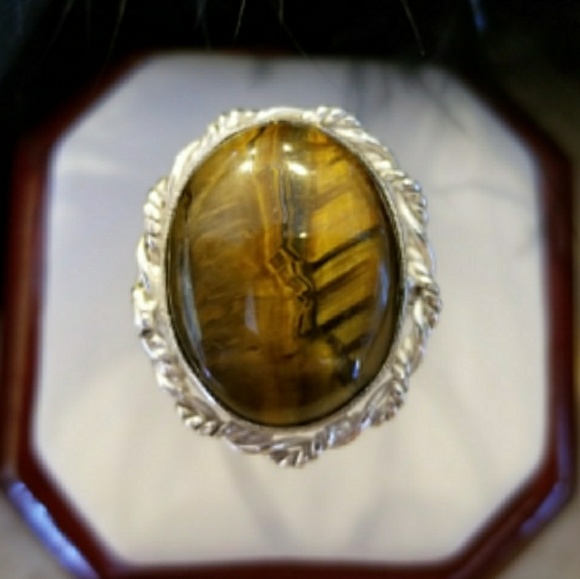 Golden Tigers Eye Ring Size 8