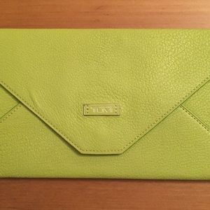 Tumi Lime Green Leather Envelope