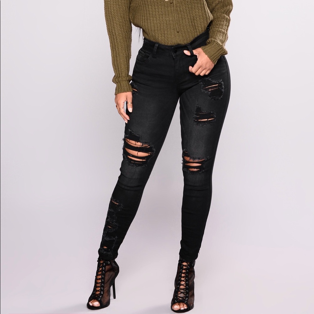 Brand New Fashion Nova Distressed Jeans