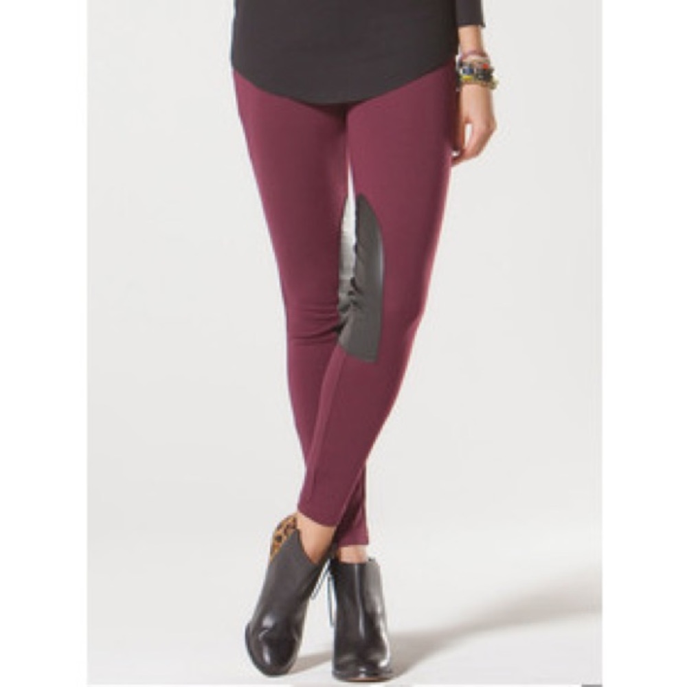 C&C California Faux Leather Patch Riding Pant